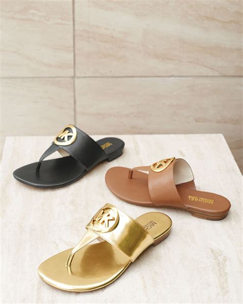 michael kors gold thong sandals|Designer Sandals for Women .